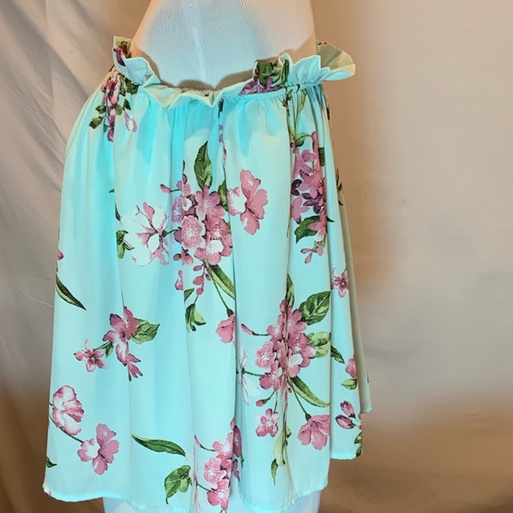 Strapless floral ruffled flounce top med - Picture 2 of 7